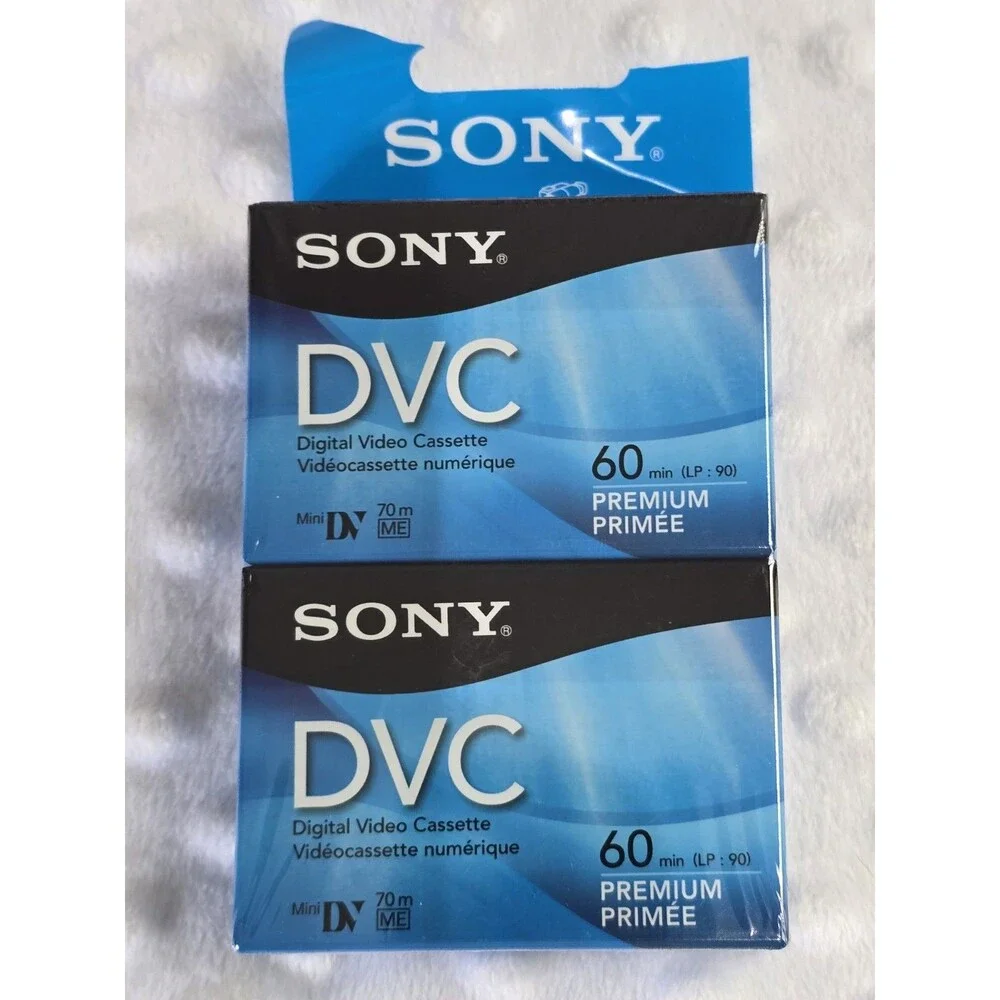 Sony DVC Digital Video Cassette 2 Pack Mini DV 60 Min Premium Tapes DVM60PRR New